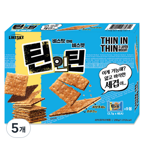 하늘처럼 틴인틴 비스켓 9p, 200g, 5개