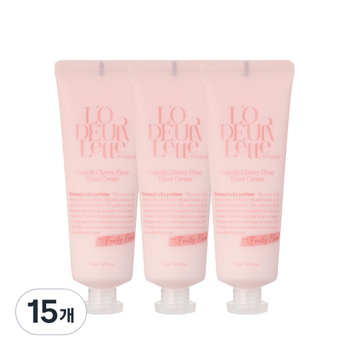 로더렛 컬러핏 체리 플뢰르 핸드 크림 프루티 플로럴, 50ml, 15개