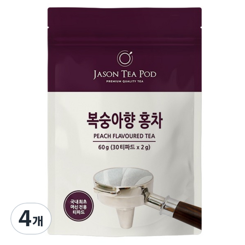 제이슨티 제이슨 티파드 복숭아향 홍차, 2g, 4개, 30개입