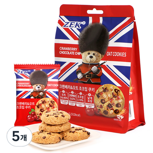 zek 크랜베리 앤 오트 초코칩 쿠키, 5개, 300g
