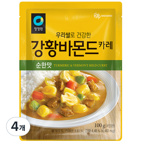 청정원 우리쌀 강황바몬드 카레 순한맛, 100g, 6개 강황카레 Best Top5