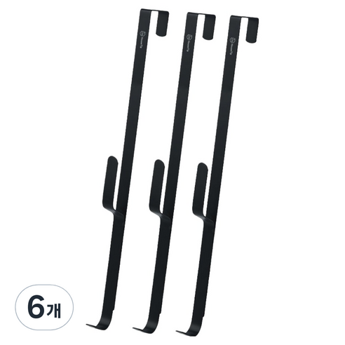 하우스팁 대형 도어걸이 후크, 블랙, 6개