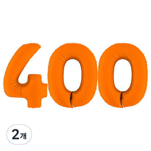 그라보벌룬 은박풍선 대 숫자 400, 오렌지, 2개
