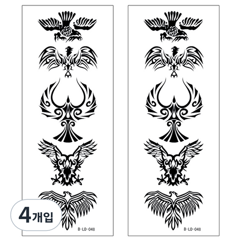 파티복닷컴 레터링 타투스티커, 4개입, B-LD048