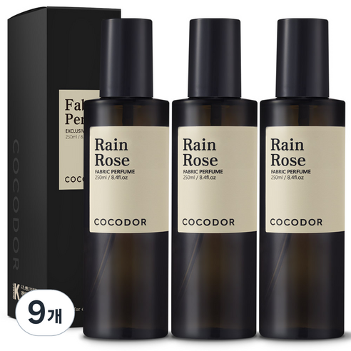 코코도르 룸 앤 패브릭 퍼퓸 섬유탈취제, 250ml, 9개, 레인 로즈