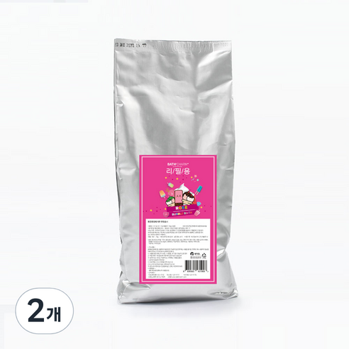 바스참 크림버블바스 거품 입욕제 로즈 리필용, 1kg, 2개