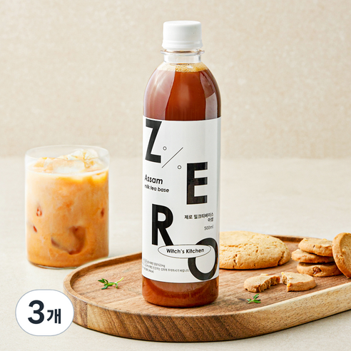 마녀의부엌 아쌈 제로 밀크티베이스, 500ml, 3개