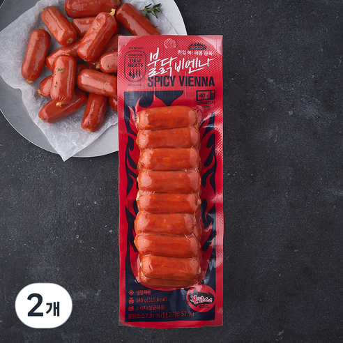 존쿡델리미트 불닭 비엔나, 140g, 2개