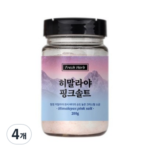 신선약초 히말라야 핑크솔트, 200g, 4개