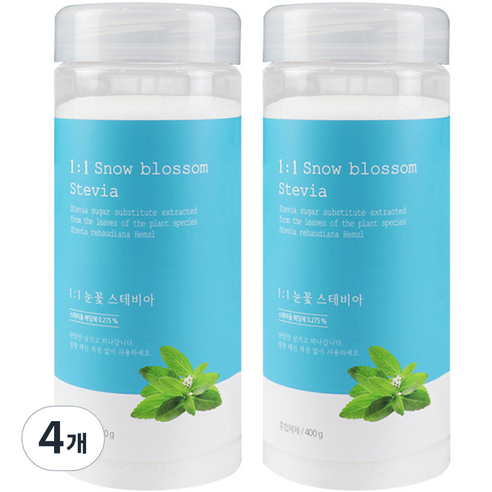 자연지애 1대1 눈꽃 스테비아 에리스리톨, 400g, 4개