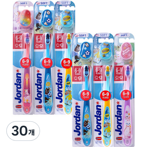 조르단 스텝 3단계 어린이 칫솔, 랜덤 발송, 1개입, 30개