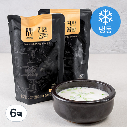 모퉁이우 진한곰탕(냉동), 700g, 6팩