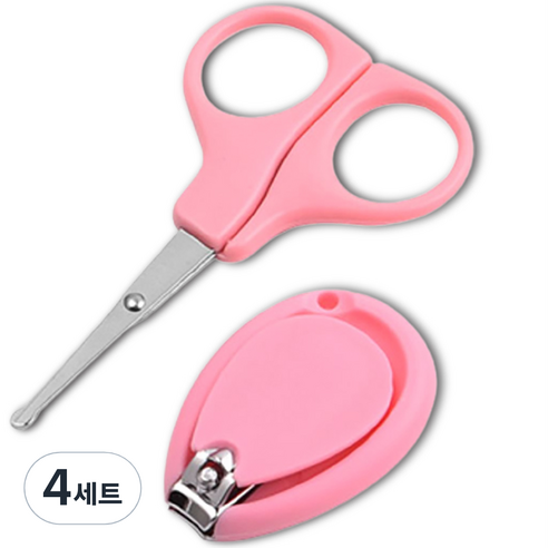 잇곰 유아 손톱 깎이 가위 2종 세트, 핑크, 4세트