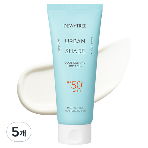 듀이트리 어반 쉐이드 쿨 카밍 수분 선크림 SPF50+ PA++++, 5개, 150ml