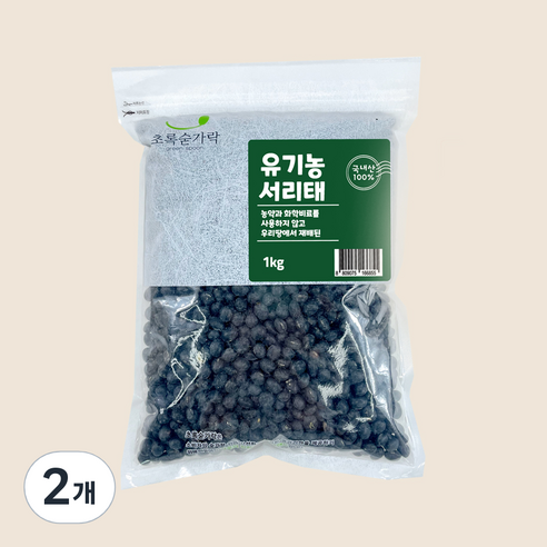 초록숟가락 유기농 서리태, 2개, 1kg