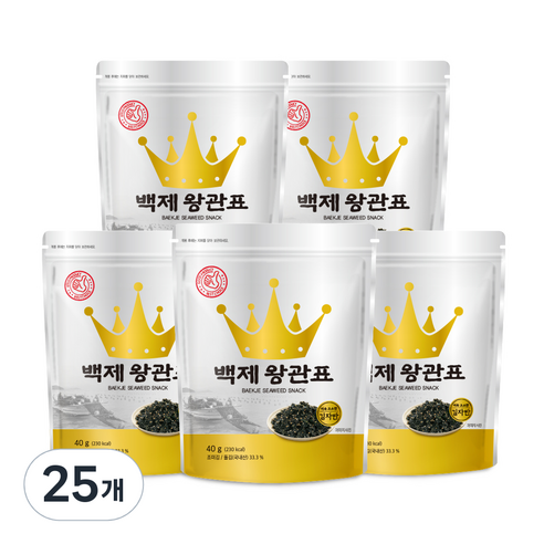 광천김 백제 왕관표 김자반, 40g, 25개