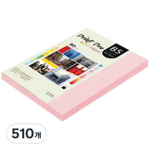 종이문화 프린트 프로 칼라 복사용지 No 23 코스모스핑크 80g, B5, 510개