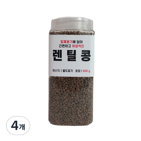 대한농산 통에담은 렌틸콩, 800g, 4개