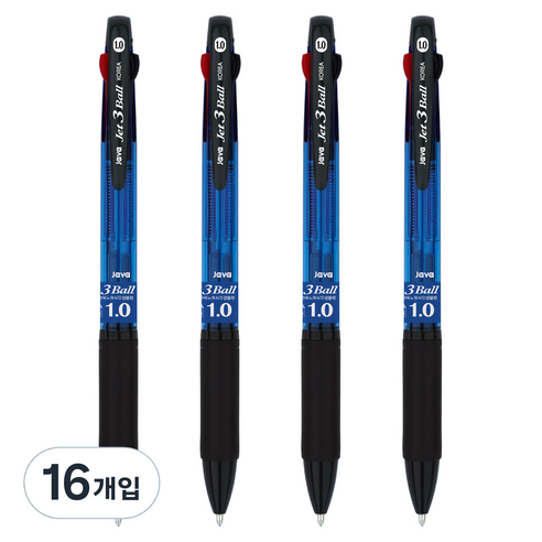 자바펜 제트3볼펜 1.0mm, 블루, 16개입