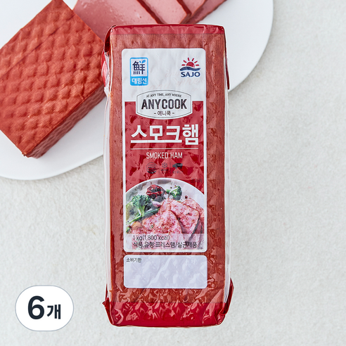 대림선 애니쿡 스모크햄, 1kg, 6개