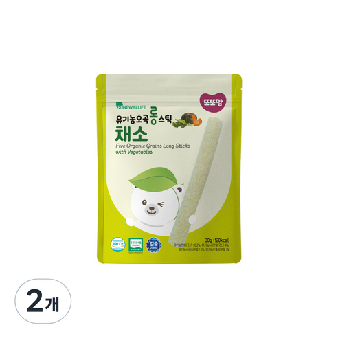 또또맘 유아용 유기농 오곡 롱 스틱 과자 30g, 채소, 2개