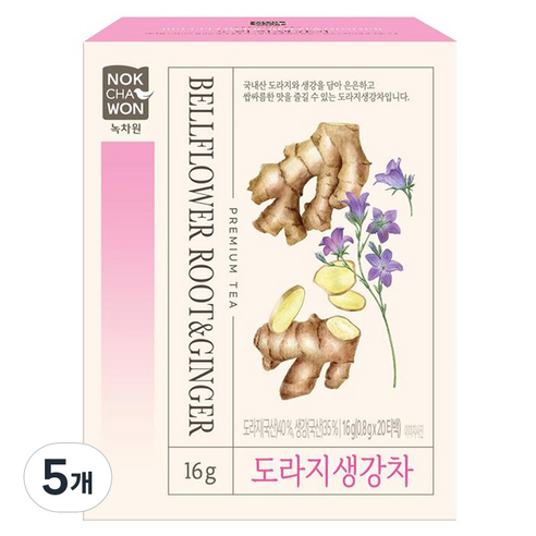 녹차원 도라지 생강차, 0.8g, 5개, 20개입