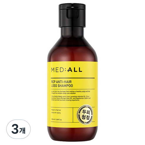 메디올 알시피 안티 헤어 로스 샴푸 우디향, 100ml, 3개