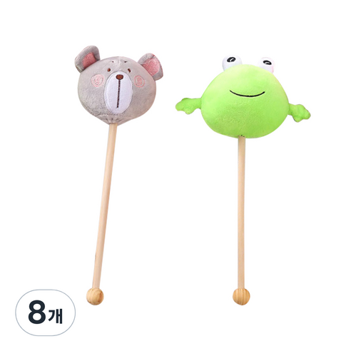 마스문도 우드 캐릭터 마사지봉, 랜덤발송, 8개