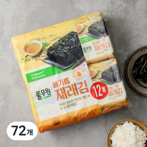 풀무원 들기름 재래도시락김, 5g, 72개