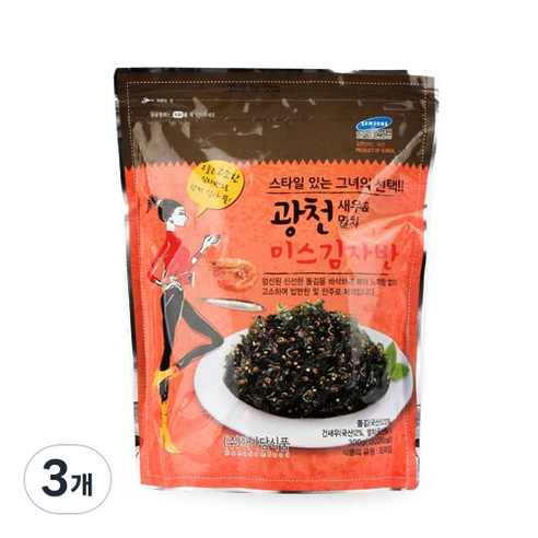 한아담식품 광천 새우 멸치 미스 김자반, 300g, 3개