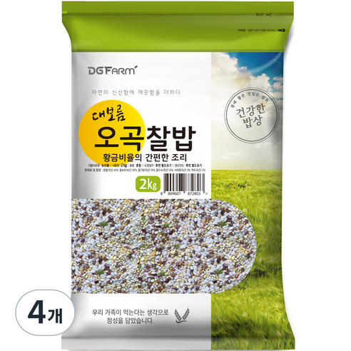 대구농산 황금비율의 간편한 조리 국내산 오곡찰밥, 2kg, 4개