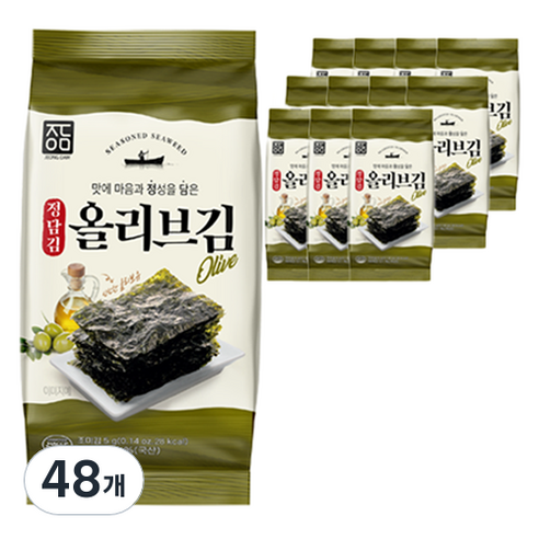 정담김 올리브 도시락김, 5g, 48개