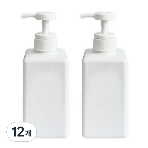 뉴앤룩 사각 리필용기 디스펜서 일반형 450ml, 02 화이트, 12개