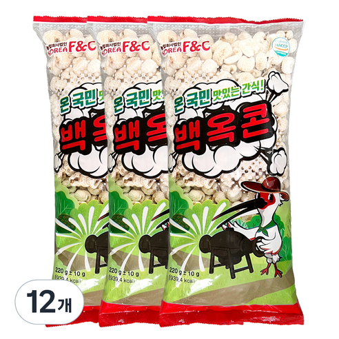 우포따오기 백옥콘 강냉이, 220g, 12개