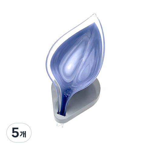 나뭇잎 비누 받침, 다크블루, 5개