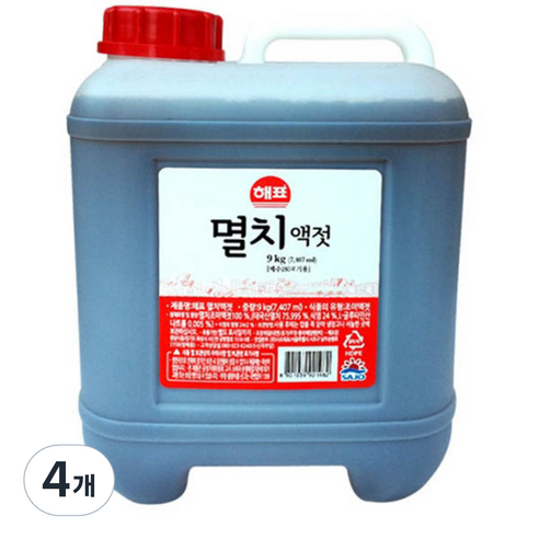 사조해표 멸치 액젓, 9kg, 4개