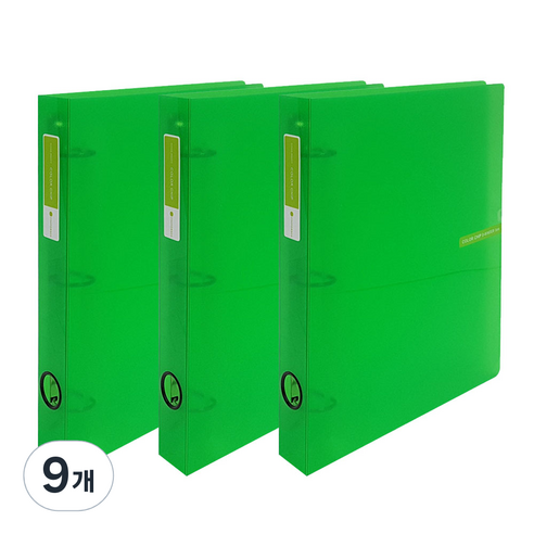 청운 칼라칩 D링 바인더 3공 3cm A4, 초록, 9개