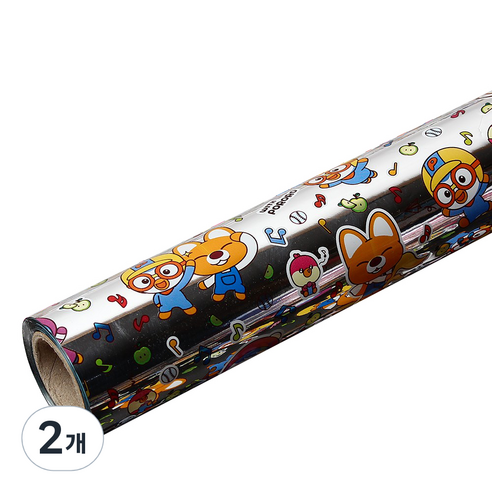 위드 뽀로로 증착롤 포장지 중 37.5cm x 12m, 실버, 2개