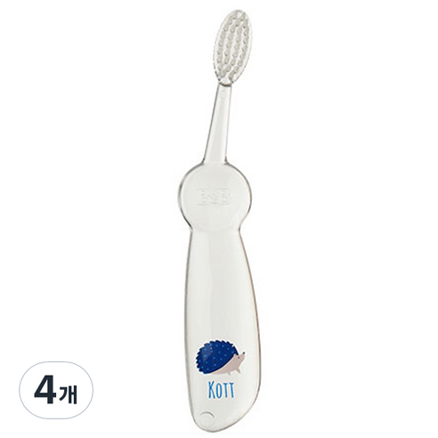 비앤비 아동용 칫솔 3단계, 투명, 1개입, 4개