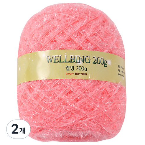 연일섬유 웰빙수세미 콘사 뜨개실 200g, 42연로즈핑크, 2개