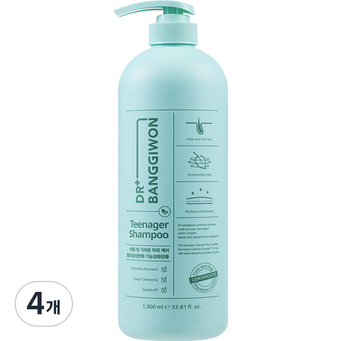 닥터방기원 틴에이저 청소년 두피 샴푸, 1000ml, 4개