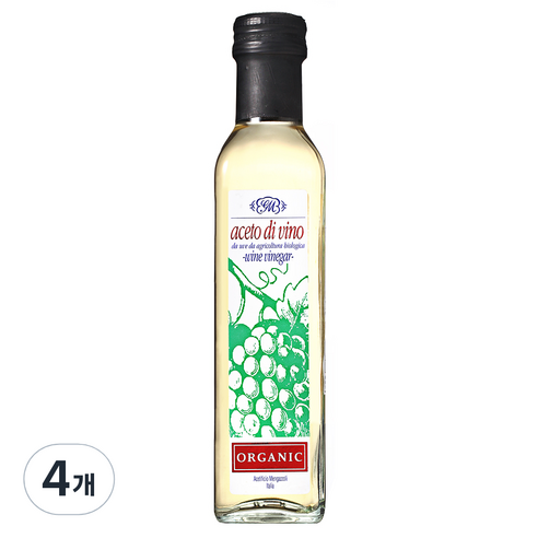 [멩가졸리] 유기농 와인 비네가, 유기농 화이트 와인, 250ml, 4개