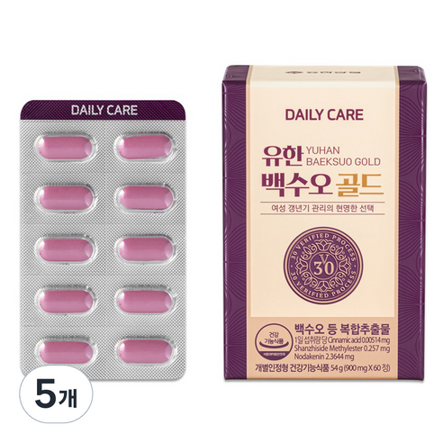 데일리케어 유한 백수오 골드, 60정, 5개