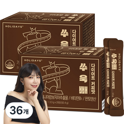 홀리데이즈 쑤욱빼 다이어트 커피맛, 92.4g, 36개