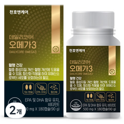 데일리코어 오메가3, 180정, 90g, 2개