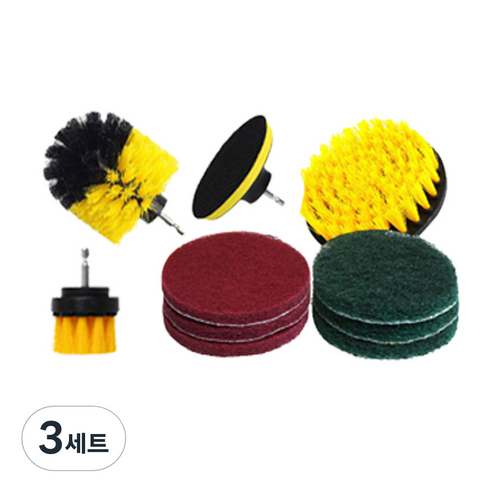 빌리네집 전동 청소솔 10종, 혼합색상, 3세트