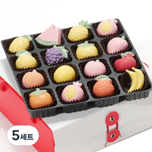 과일 초콜릿 220g + 데코용품 + 포장용품 만들기 세트, 13종, 5세트