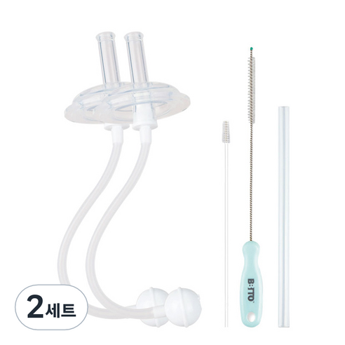 비비또 교체용 추빨대 2P + BRUSH 2종 + 빨대대롱 1P 세트, 혼합색상, 2세트