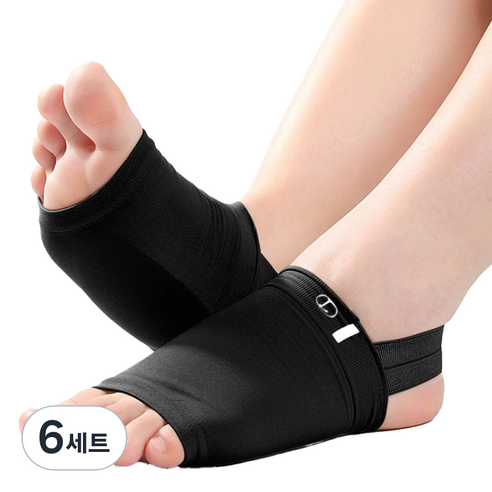 발보호 아치패드 양발착용 세트 블랙, 6세트