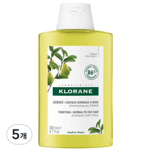 클로란 스케일링 샴푸 시트러스향, 200ml, 5개